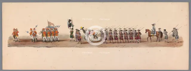 Historical parade at the second centenary of the Utrecht University, 1836 (plate 3), 1837. Creator: Victor Adam.