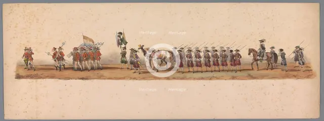 Historical parade at the second centenary of the Utrecht University, 1836 (plate 3), 1837. Creator: Victor Adam.