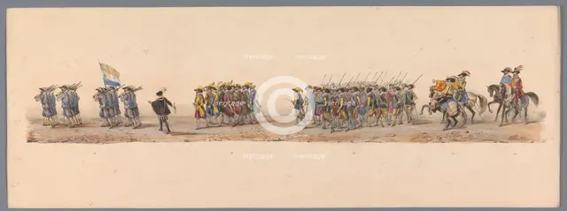 Historical parade at the second centenary of the Utrecht University, 1836 (plate 4), 1837. Creator: Victor Adam.