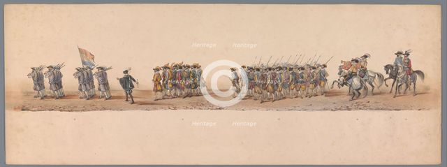 Historical parade at the second centenary of the Utrecht University, 1836 (plate 4), 1837. Creator: Victor Adam.