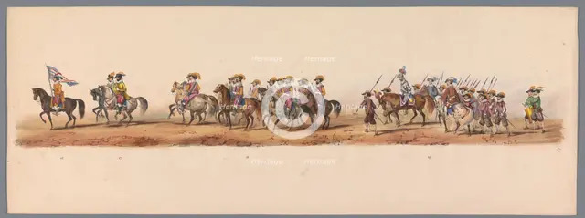 Historical parade at the second centenary of the Utrecht University, 1836 (plate 5), 1837. Creator: Victor Adam.