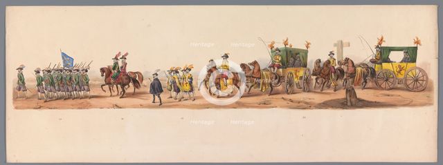 Historical parade at the second centenary of the Utrecht University, 1836 (plate 6), 1837. Creator: Victor Adam.