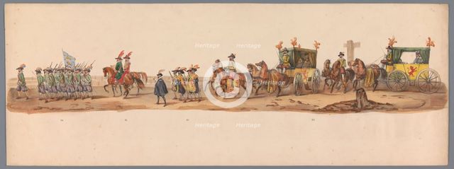Historical parade at the second centenary of the Utrecht University, 1836 (plate 6), 1837. Creator: Victor Adam.