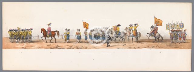 Historical parade at the second centenary of the Utrecht University, 1836 (plate 7), 1837. Creator: Victor Adam.