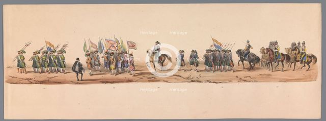 Historical parade at the second centenary of the Utrecht University, 1836 (plate 9), 1837. Creator: Victor Adam.
