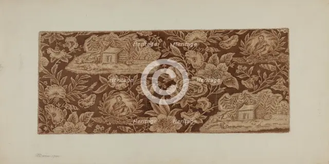 Historical Printed Cotton, 1940. Creator: D. Davin.