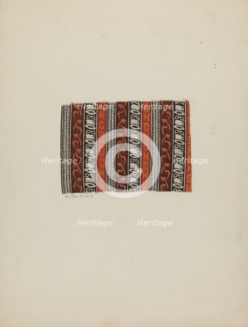 Historical Printed Cotton, c. 1940. Creator: Arlene Perkins.