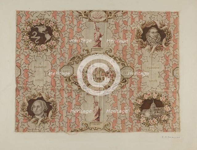 Historical Printed Textile, c. 1940. Creator: E.A. Smaller.