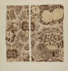 Historical Printed Textile, c. 1940. Creator: Ernest Capaldo