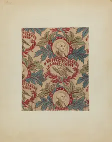 Historical Printed Textile, c. 1940. Creators: Joseph Lubrano, A Zimet