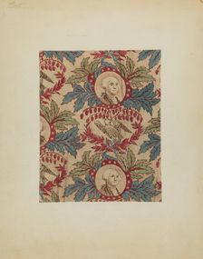 Historical Printed Textile, c. 1940. Creators: Joseph Lubrano, A Zimet