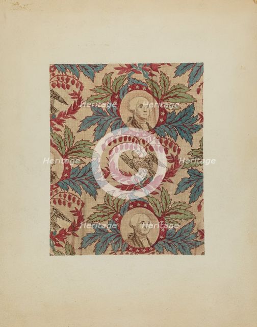 Historical Printed Textile, c. 1940. Creators: Joseph Lubrano, A Zimet.
