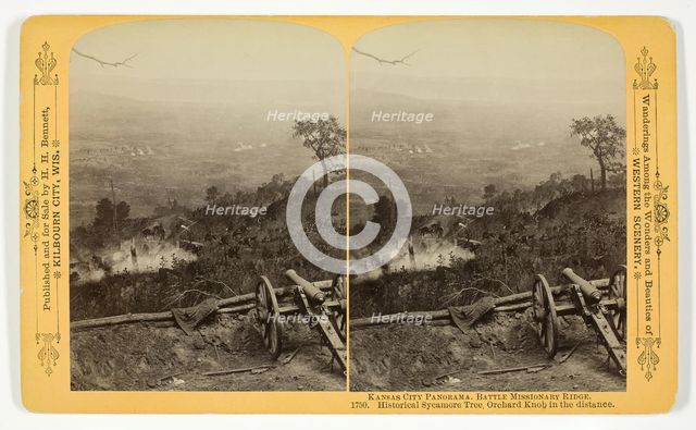 Historical Sycamore Tree, Orchard Knob in the distance, 1889. Creator: Henry Hamilton Bennett.