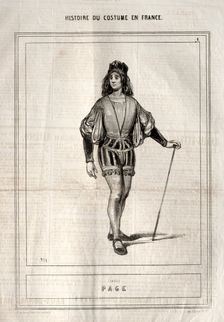 Historique du Costume en France: Page, 1843. Creator: Paul Gavarni (French, 1804-1866)