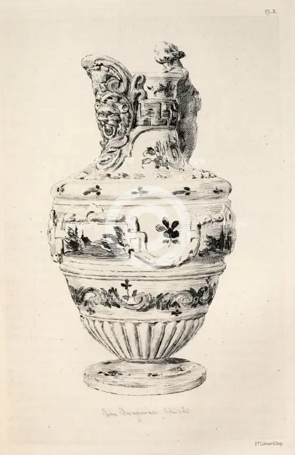 History of the Ceramic Art: A Descriptive and Philosophical Study of the Pottery...(Plate X), 1877. Creator: Jules Jacquemart (French, 1837-1880).