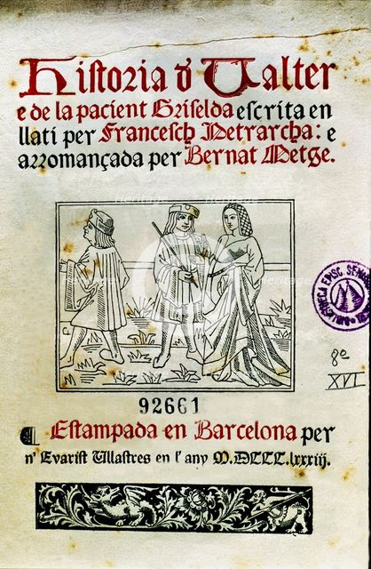 History of Valter and patient Griselda by Francesco Petrarca, facsimile of a 15th century manuscr…