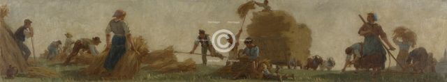 History of wheat: Collection of wheat. Sketch for the school in rue Dombasle, 15th arrondis..., 1879 Creator: Paul Albert Baudouin.