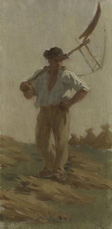 History of wheat: Harvester at rest: Sketch for the school in rue Dombasle, 15th arrondisse..., 1879 Creator: Paul Albert Baudouin