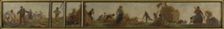 History of wheat: Harvesters sharpening their scythes. Sketch for the drawing room in the..., 1879. Creator: Paul Albert Baudouin