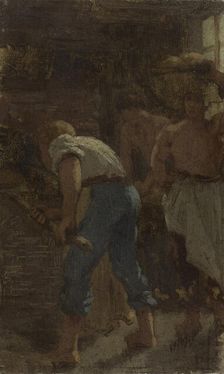 History of wheat: Making bread: Sketch for the school in rue Dombasle, 15th arrondissement of Paris. Creator: Paul Albert Baudouin