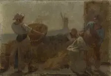 History of wheat: Riddling: Sketch for the school in rue Dombasle, 15th arrondissement of Paris. Creator: Paul Albert Baudouin