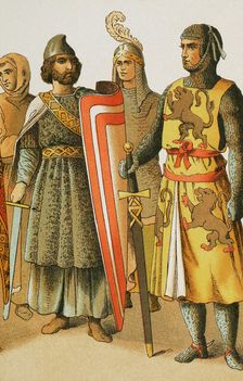 History of France; Warriors, 1100, (1884). From "Historia Universal" by César Cantú, Vol V, 1884. Creator: Unknown