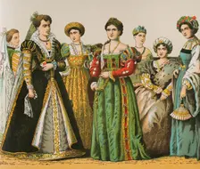 History of Italy: Madam's dresses, 1500-1600, (1881). Creator: Unknown