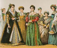 History of Italy: Madam's dresses, 1500-1600, (1881). Creator: Unknown