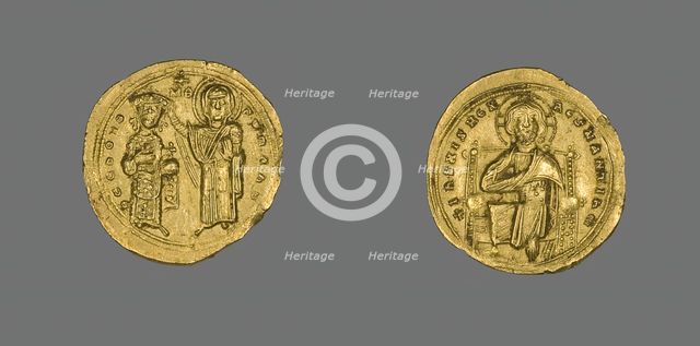Histamenon (Coin) of Romanus III Argyrus with Christ Enthroned, 1028-34. Creator: Unknown.