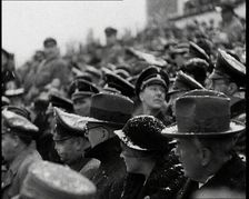 Hjalmar Schacht in a Crowd Listening to a Speech, 1930s. Creator: British Pathe Ltd