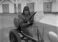 HJC Smith in his Eric-Campbell at the JCC 200 Mile Race, Brooklands, Surrey, 1921. Artist: Bill Brunell