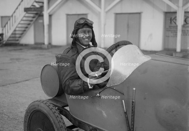 HJC Smith in his Eric-Campbell at the JCC 200 Mile Race, Brooklands, Surrey, 1921. Artist: Bill Brunell.