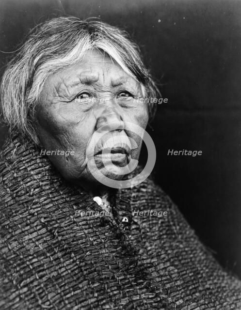 Hleastunuh-Skokomish, Indian women, head-and-shoulders portrait, facing right, c1913. Creator: Edward Sheriff Curtis.