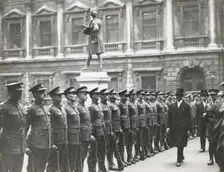 HR the Duke of Gloucester inspecting the Artists Rifles Guard of Honour...April 29th 1933. Creator: Unknown