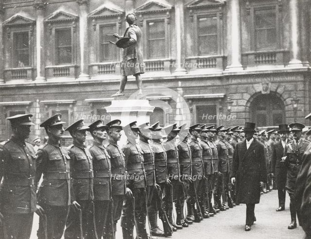 HR the Duke of Gloucester inspecting the Artists' Rifles Guard of Honour...April 29th 1933. Creator: Unknown.