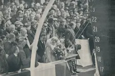 HRH Duchess of York with Duke of York, launching Strathmore on April 4, 1935 (1936) Creator: Unknown