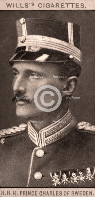 H.R.H Prince Charles of Sweden, 1908.Artist: WD & HO Wills