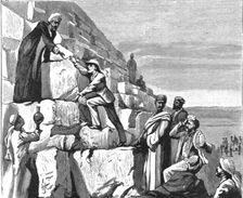 'H.R.H. The Prince of Wales in Egypt -- The Ascent of the Great Pyramid 1891. Creator: Unknown