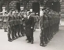 HRH the Prince of Wales inspecting the 38th Middlesex (Artists') Rifle Volunteers..., 1934. Creator: Topical Press Agency