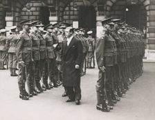 HRH the Prince of Wales inspecting the 38th Middlesex (Artists') Rifle Volunteers..., 1934. Creator: Topical Press Agency