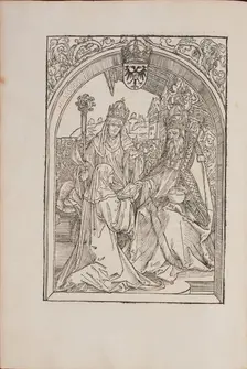 Hrotsvit of Gandersheim presents her Gesta Oddonis to emperor Otto the Great, 1501