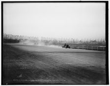 H.S. Harkness in his Mercedes-Simplex, winning five-miles event...Grosse Pointe track...c1902. Creator: Unknown