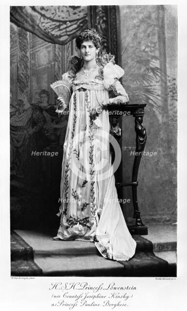 HSH Princess Lowenstein as Princess Pauline Borghese. Artist: Unknown