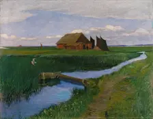 Hut at the Hamme river. Creator: Mackensen, Fritz (1866-1953)