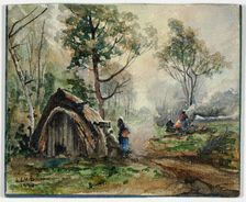 Hut in Woodland Setting, 1890. Creator: John Joseph Gustave Burghoffe