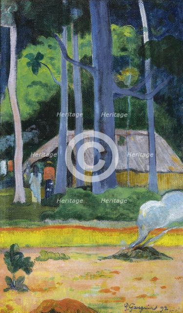 Hut under Trees (Cabane sous les arbres), 1892. Artist: Gauguin, Paul Eugéne Henri (1848-1903)