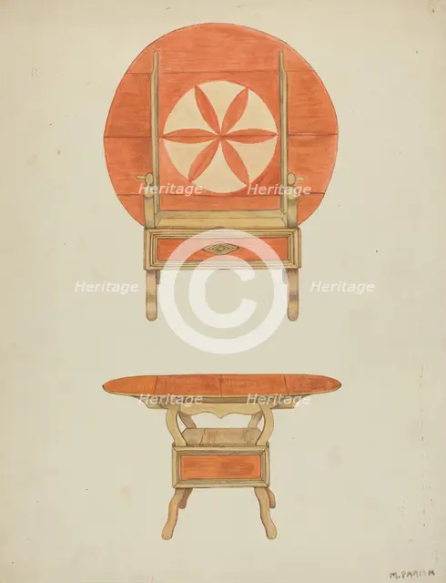 Hutch Table, c. 1938. Creator: Marjery Parish.
