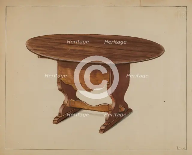 Hutch Table, c. 1939. Creator: Nicholas Gorid.