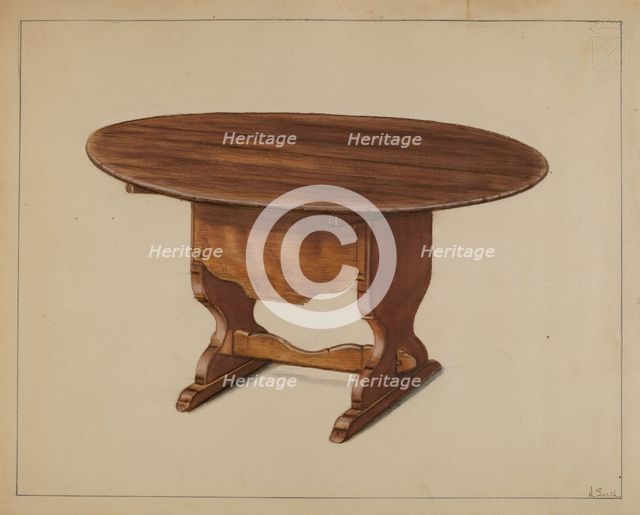 Hutch Table, c. 1939. Creator: Nicholas Gorid.
