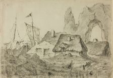 Huts Etretat, 1876. Creator: Barbin